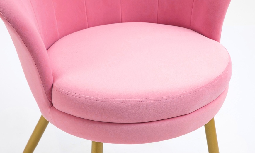 Image 11: Fluwelen schelpfauteuil