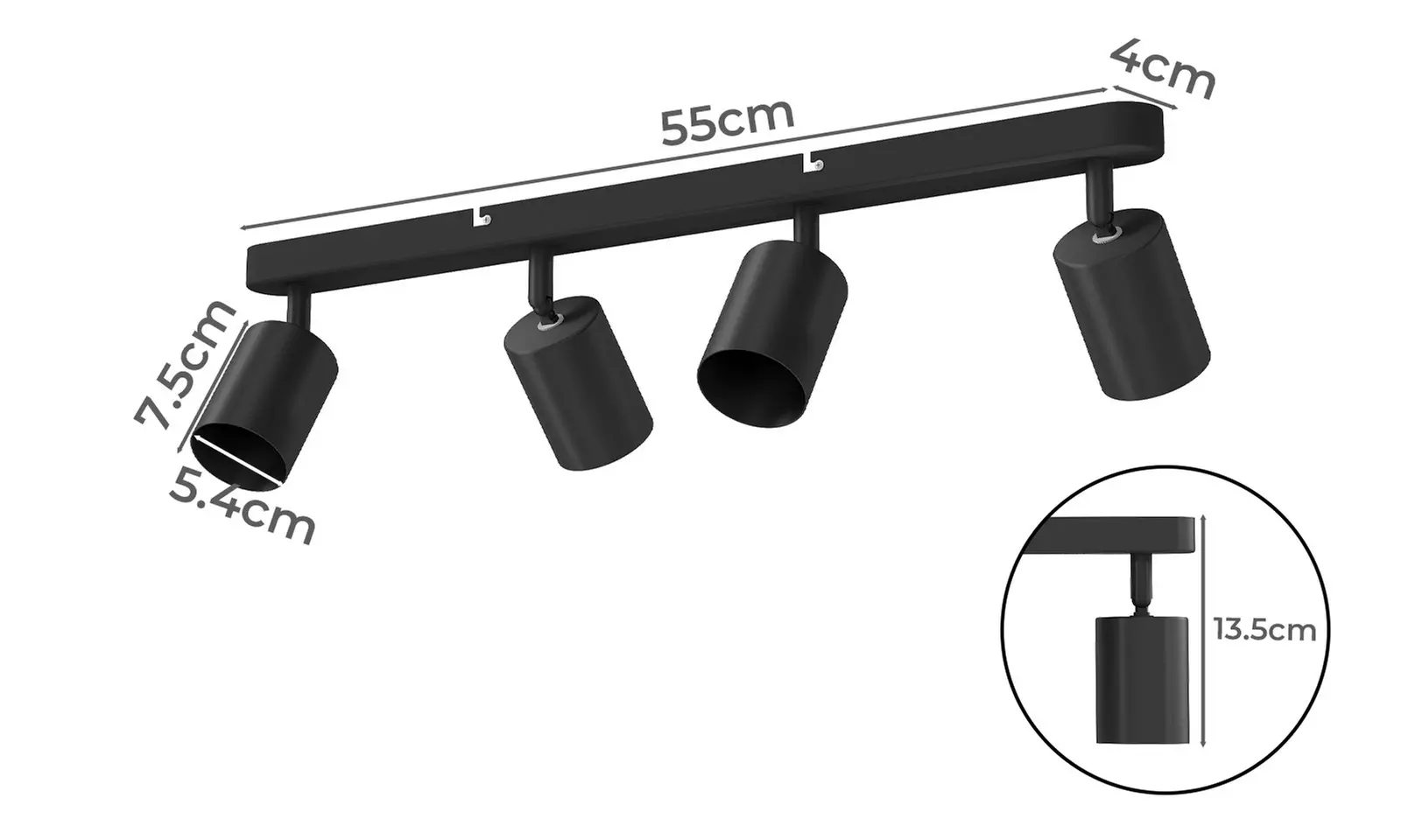 Emitto 3-Way and 4-Way Vintage Industrial Spotlight