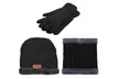 3 Pcs Winter Knit Beanie Hat Neck Warmer Touch Screen Gloves Set Christmas Gift - Second Medium