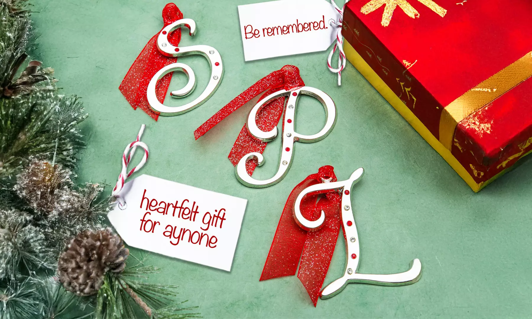 Silvertone Initial Ornaments