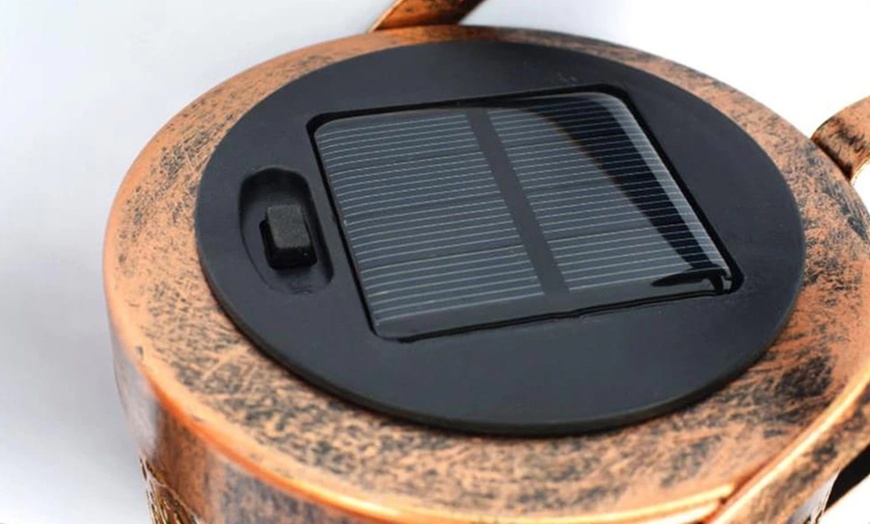 Image 13: Solar Watering Can Light - Warm White LED Rainfall Effect Garden Stake