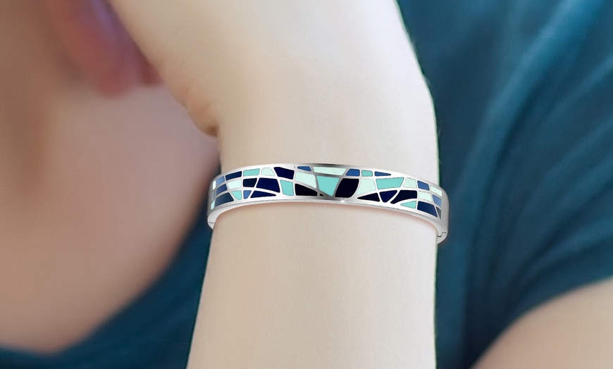 Image 4: Bracelet en acier inoxydable, orné de cristaux scintillants SC Crystal