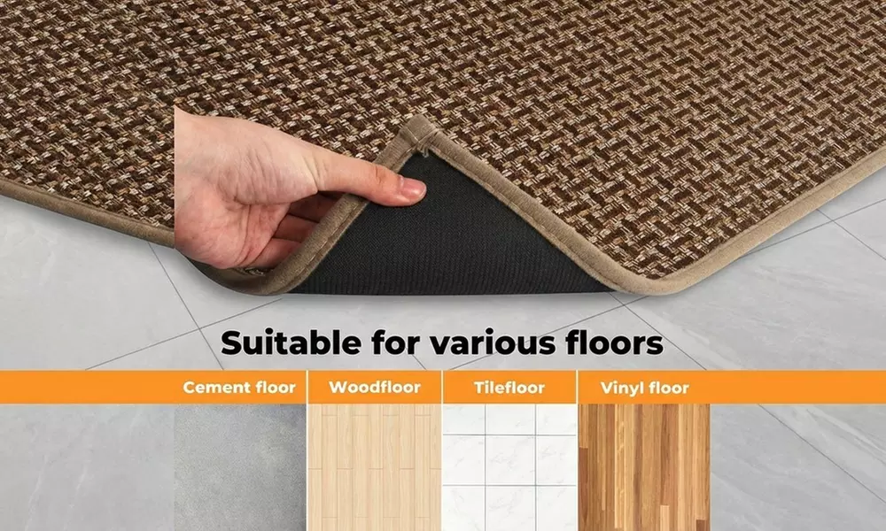 Marlow Non-Slip Kitchen Mat Set in Woven and PU Blend Options