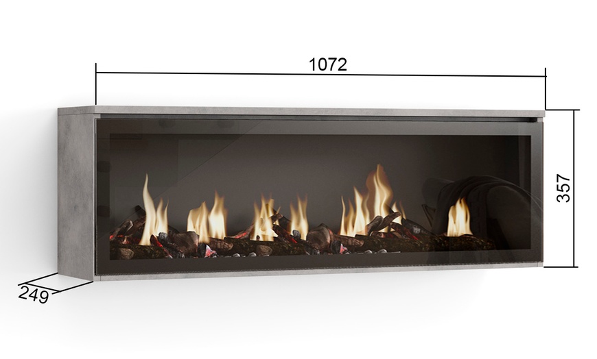 Image 5: Elektrischer LED-Kamin COZY mit 3D-Feuereffekt, opt. mit Hängeboard