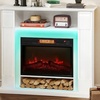 Image 1: HomCom 1800W Inset Electric Fireplace with RGB LED Lights