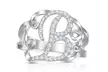 Crystal Monogram Ring in Sterling Silver - Second Medium