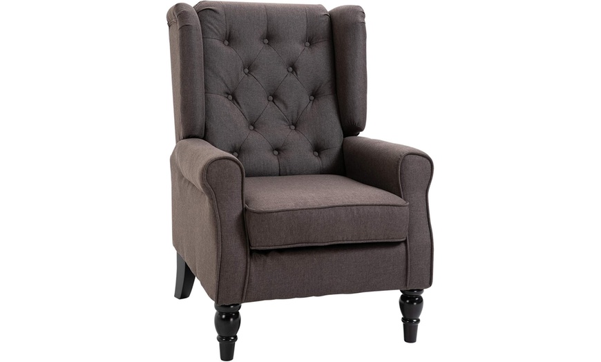 Image 2: HomCom High Back Armchair in choice of colours