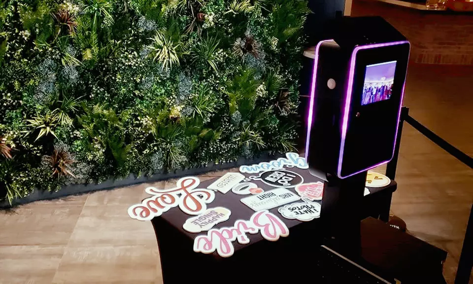 Color Uplighting Rental+ Photo Booth Service Package/ Throne Delivery