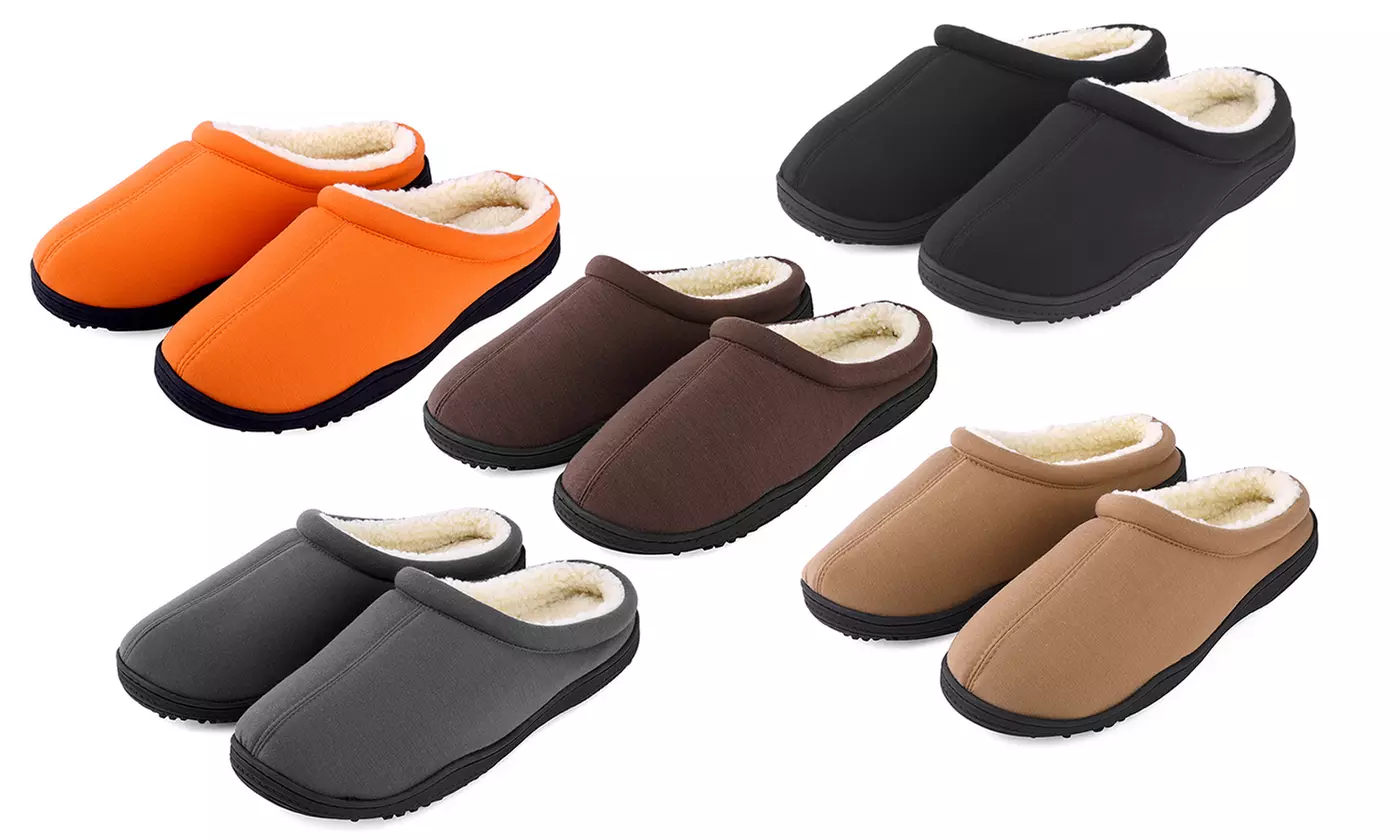 DS Collection Men's Fleece Lined Memory Foam Slippers - Primary Image