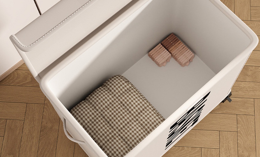 Image 6: Under Desk Rolling Cart with Lid