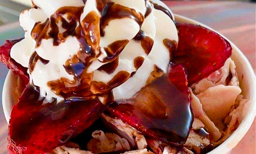 Image 8: Personalized Rolled Ice Cream: Custom Creation with up to 8 Toppings