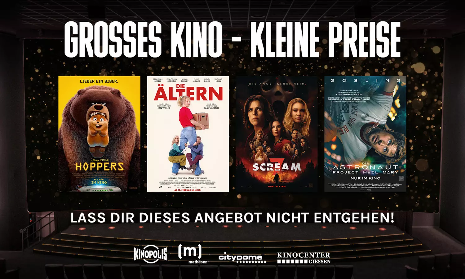 Kinoticket für alle 2D-Filme inkl. Filmzuschlag und Überlänge