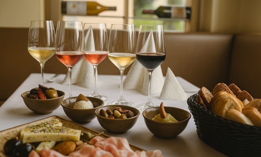 Image 1: 3 Gläser Wein mit We1ns-Hausplatte & Brotkorb für 2 oder 4 Personen