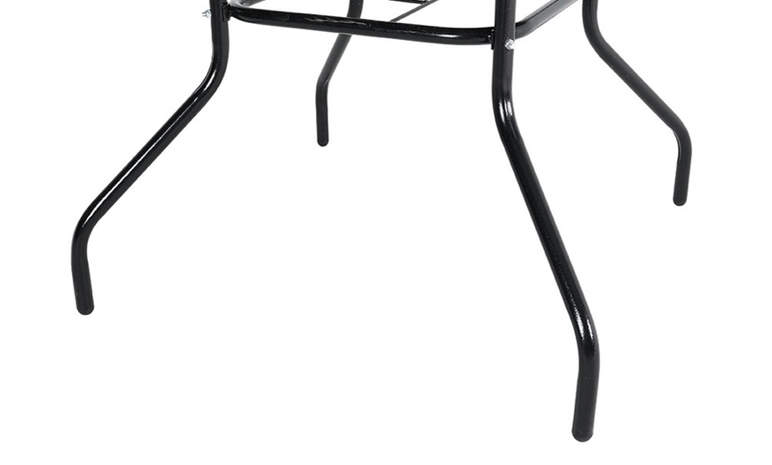 Image 5: Black Tempered Glass Coffee Table with Umbrella Hole 