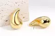Italian Made 925 Sterling Silver Gold or Silver Chunky Teardrop Earrings - Second Medium