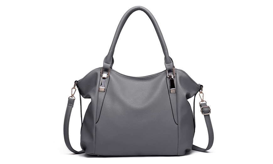 Image 8: PU Leather Hobo Shoulder Bag Tote Bag