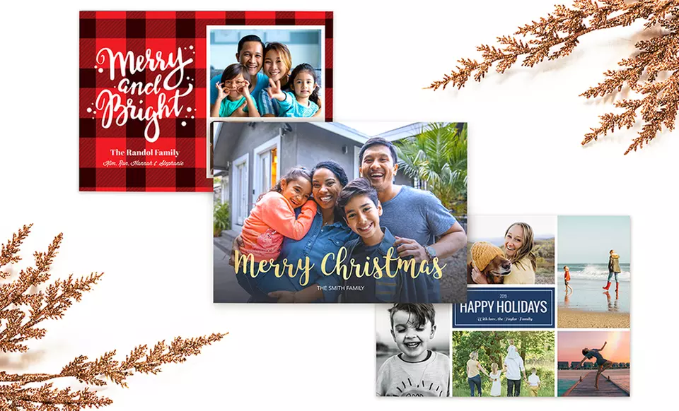 25, 50, 75, or 100 Custom Photo Paper Holiday Cards from Collage.com (Up to  Off)   - Second Medium