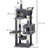 Image 6: PawHut 177cm Cat Tree, Multilevel with Scratching Posts and Houses