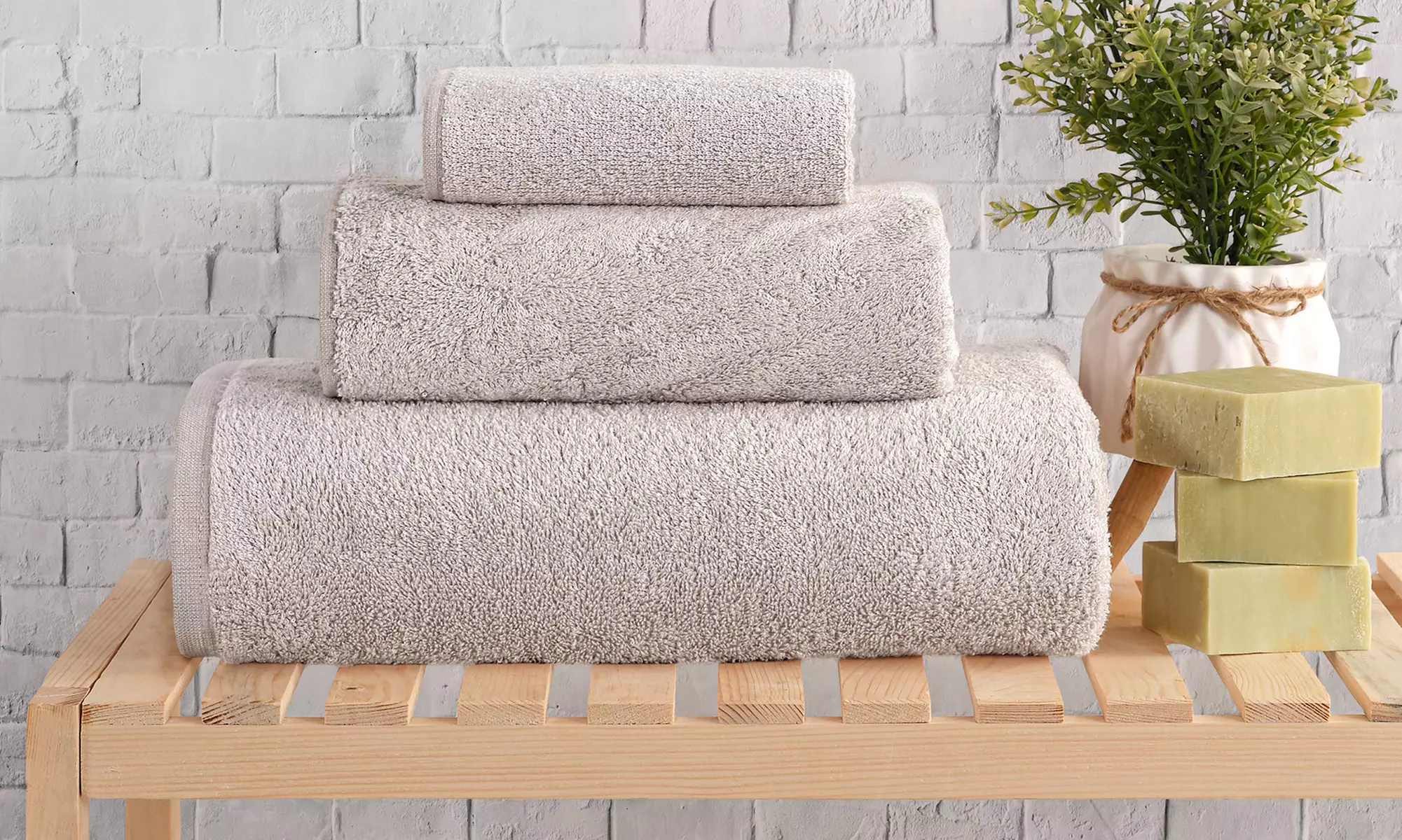 3er-Set Bambus-Handtücher