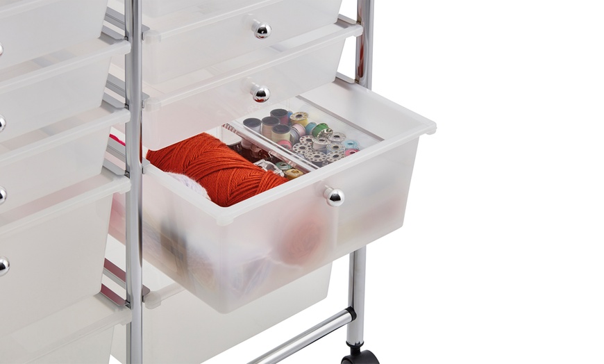 Image 4: 12-Drawer Mobile Storage Trolley