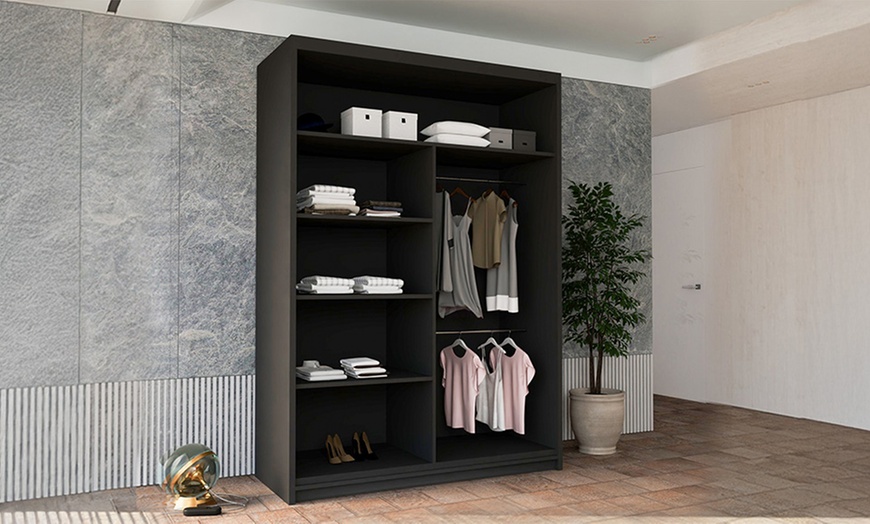 Image 4: Slidingwardrobe4u Bali Sliding Wardrobe with Curved Mirror