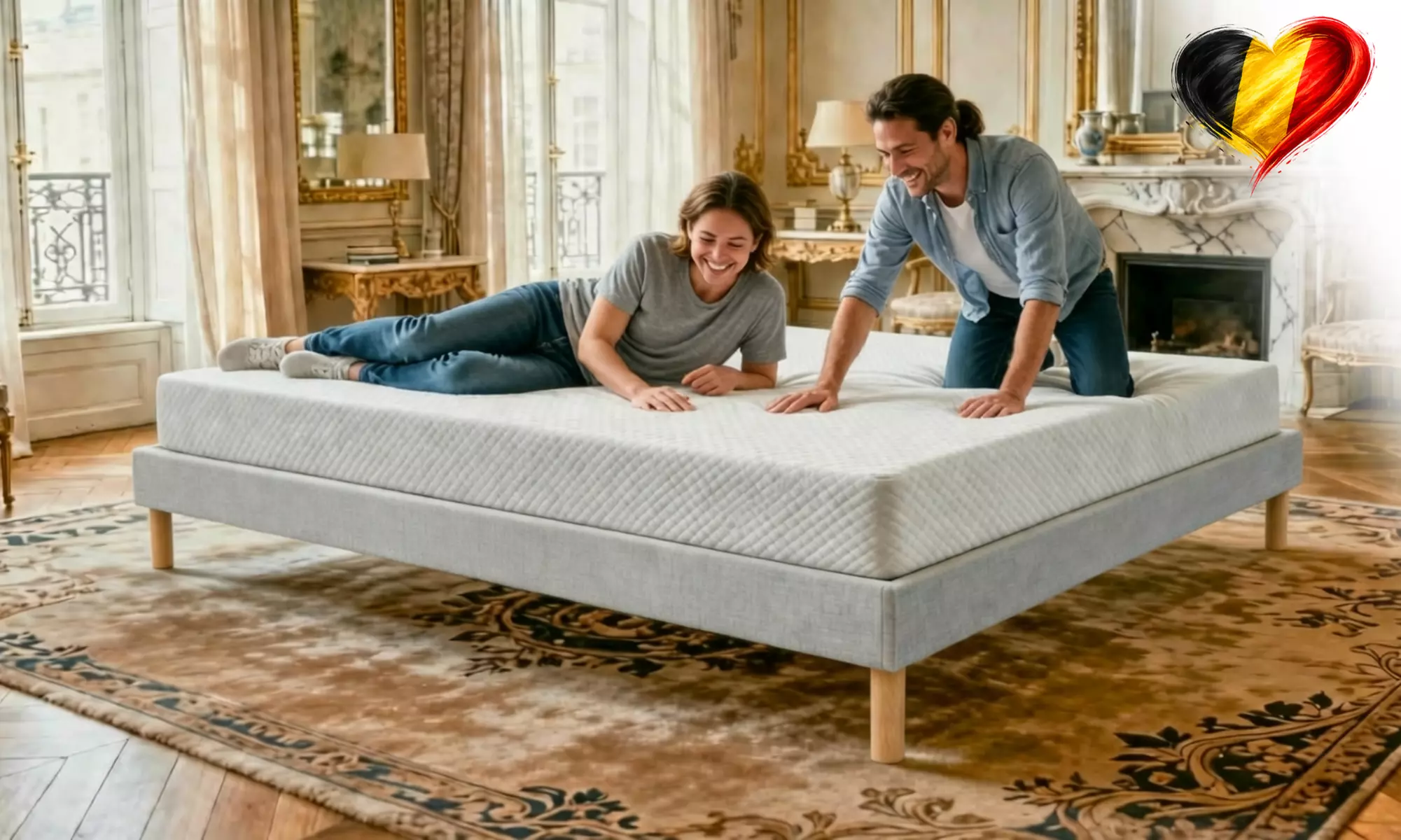 Rete a doghe e materasso in memory foam