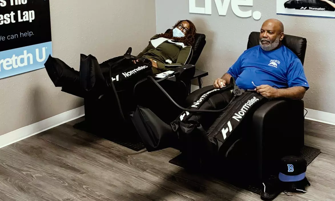 Get One or Two Normatec Compression Therapy Sessions at Stretch U Creve Coeur Llc - Up to 70% Off - Primary Image