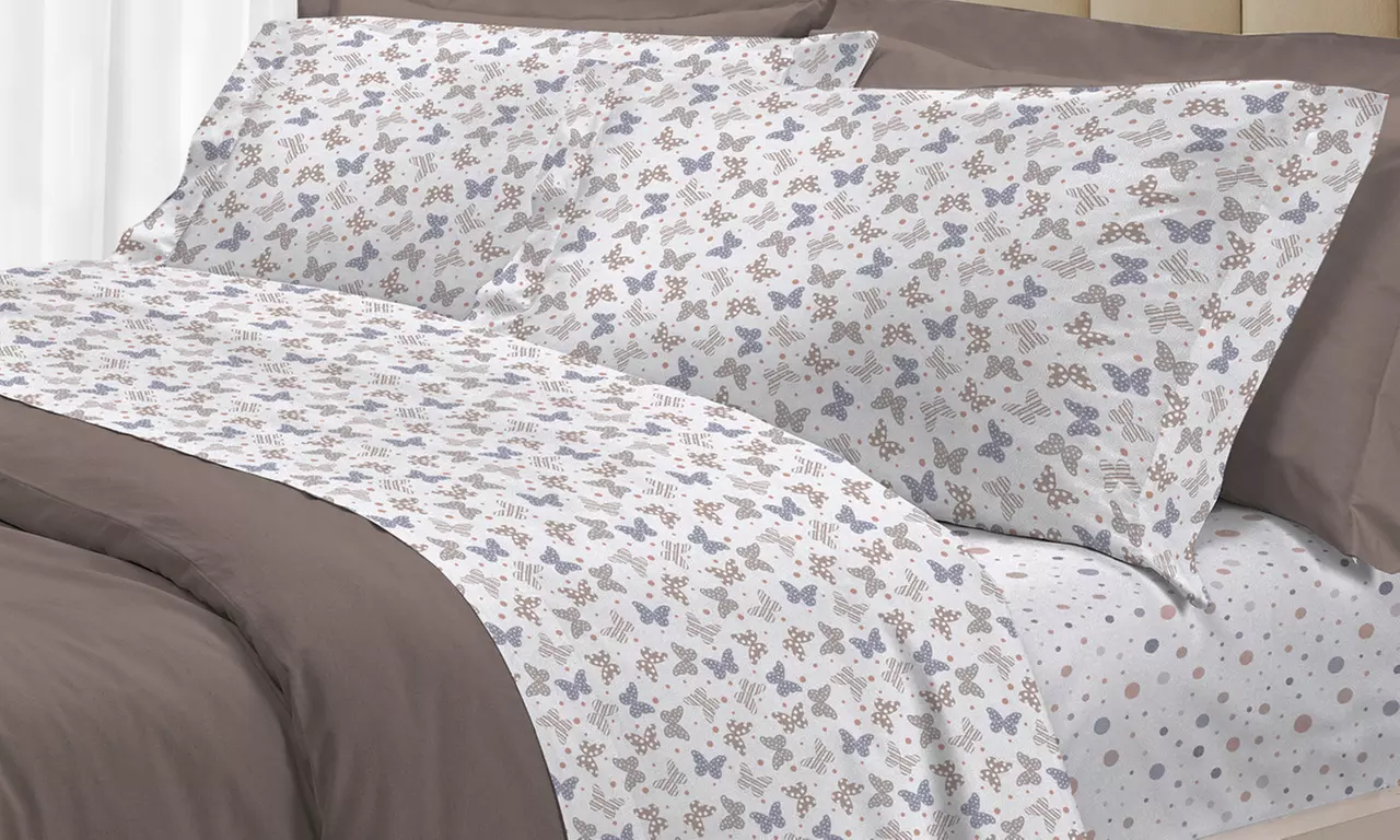 Completo di lenzuola in cotone Co. Ingros. Tex