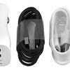 Image 1: Samsung OEM Fast Dual Car Charger with USB C Type-C and Micro Cables