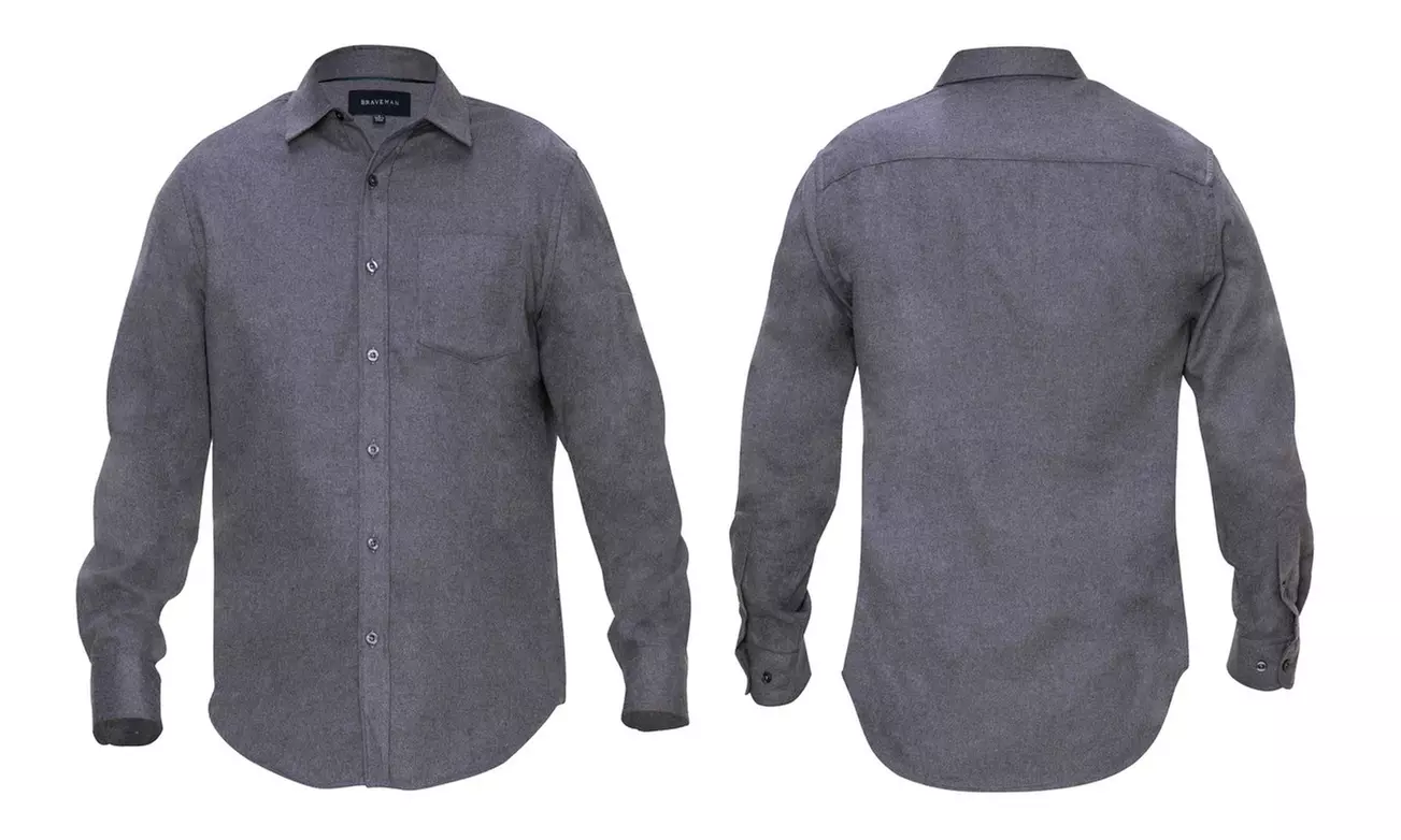 Braveman Men's Buffalo Plaid Button Down Classic Fit Flannel Shirt (S-3XL)