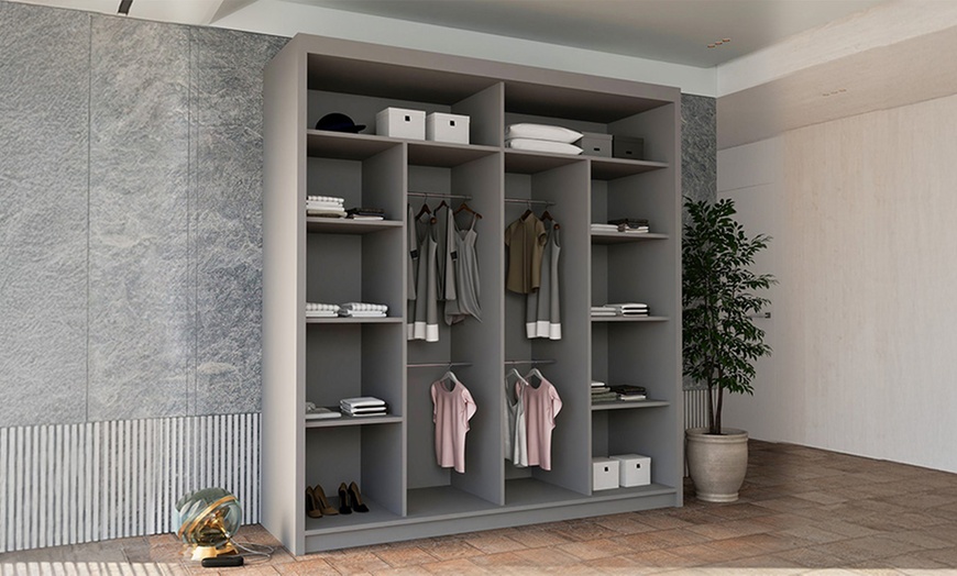 Image 10: Slidingwardrobe4u Bali Sliding Wardrobe with Curved Mirror