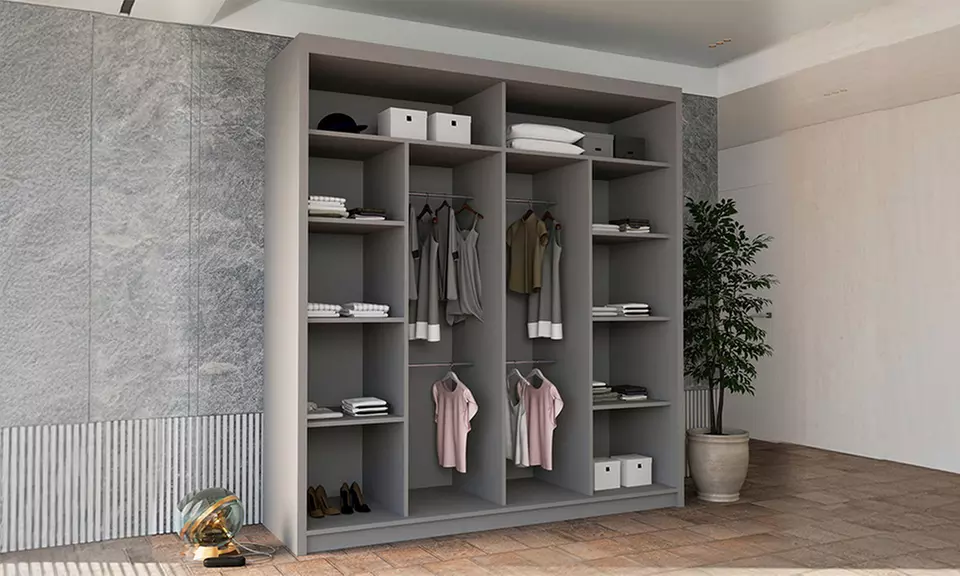 Slidingwardrobe4u Bali Sliding Wardrobe with Curved Mirror