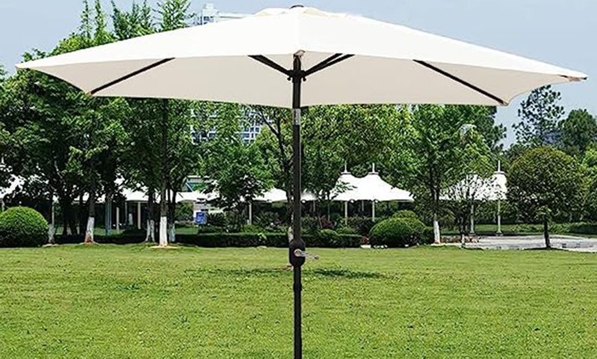 Image 5: 2.7M Garden Parasol with Hand Crank Tilt Function