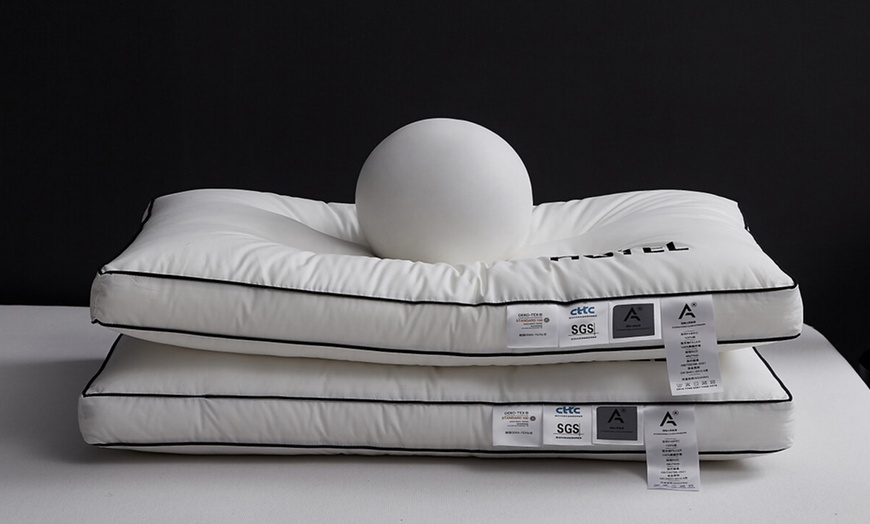 Image 8: 100% Cotton Five Star Hotel Pillow 2 Pack Set