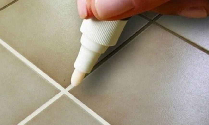 Image 1: White Grout Pen