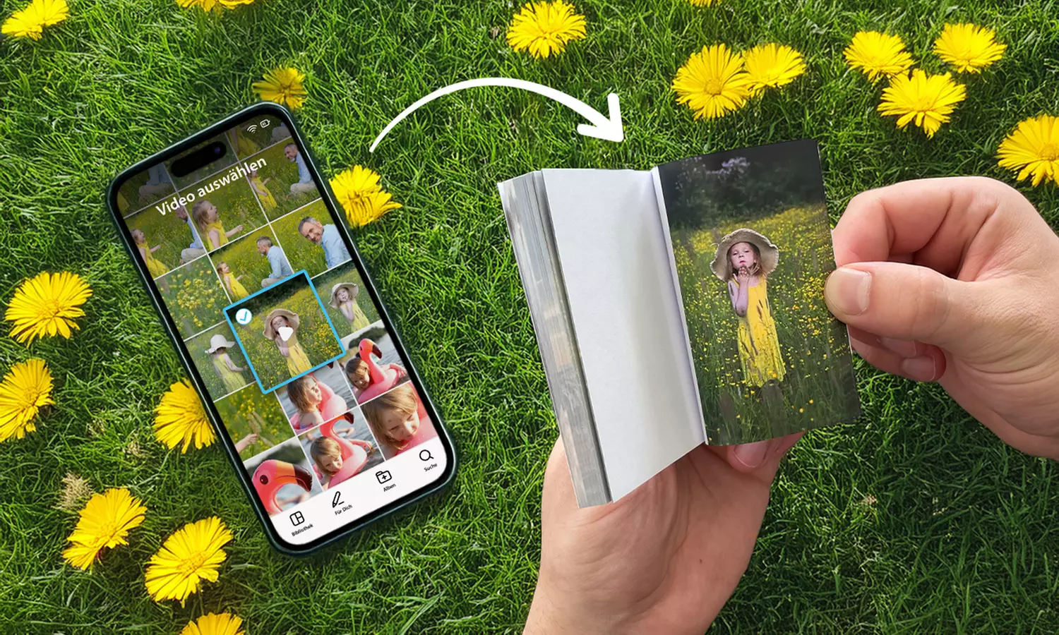 Personalisiertes Daumenkino aus eigenem Video mit hochwertigem Cover