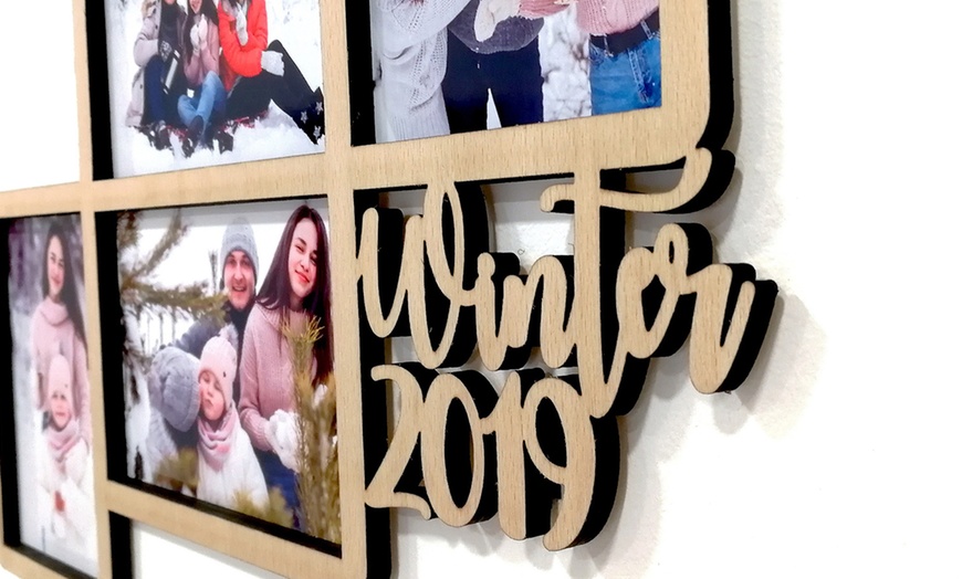 Image 4: Personalisierbarer Fotorahmen mit Namen oder Text aus Holz
