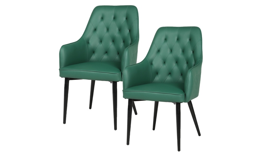 Image 2: Upholstered Dining Chairs Set