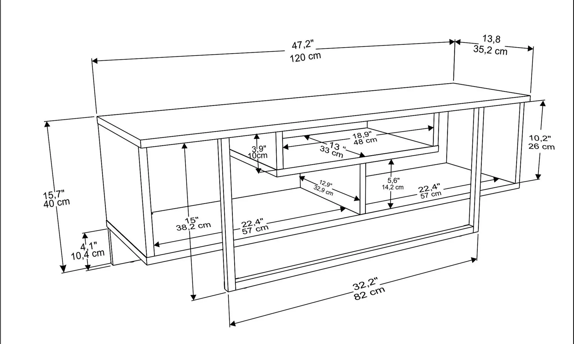 Asal 120cm Wide TV Stand