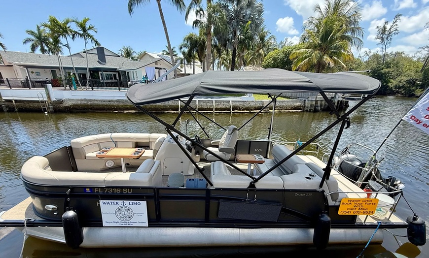 Image 1: Sail Into Adventure: Private Pontoon Cruise