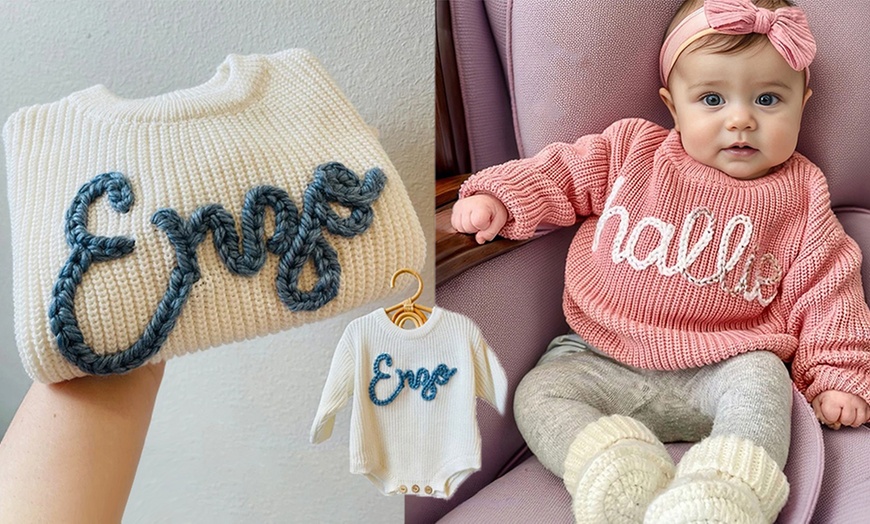 Image 1: Bestickter Baby-Pullover nach Wahl