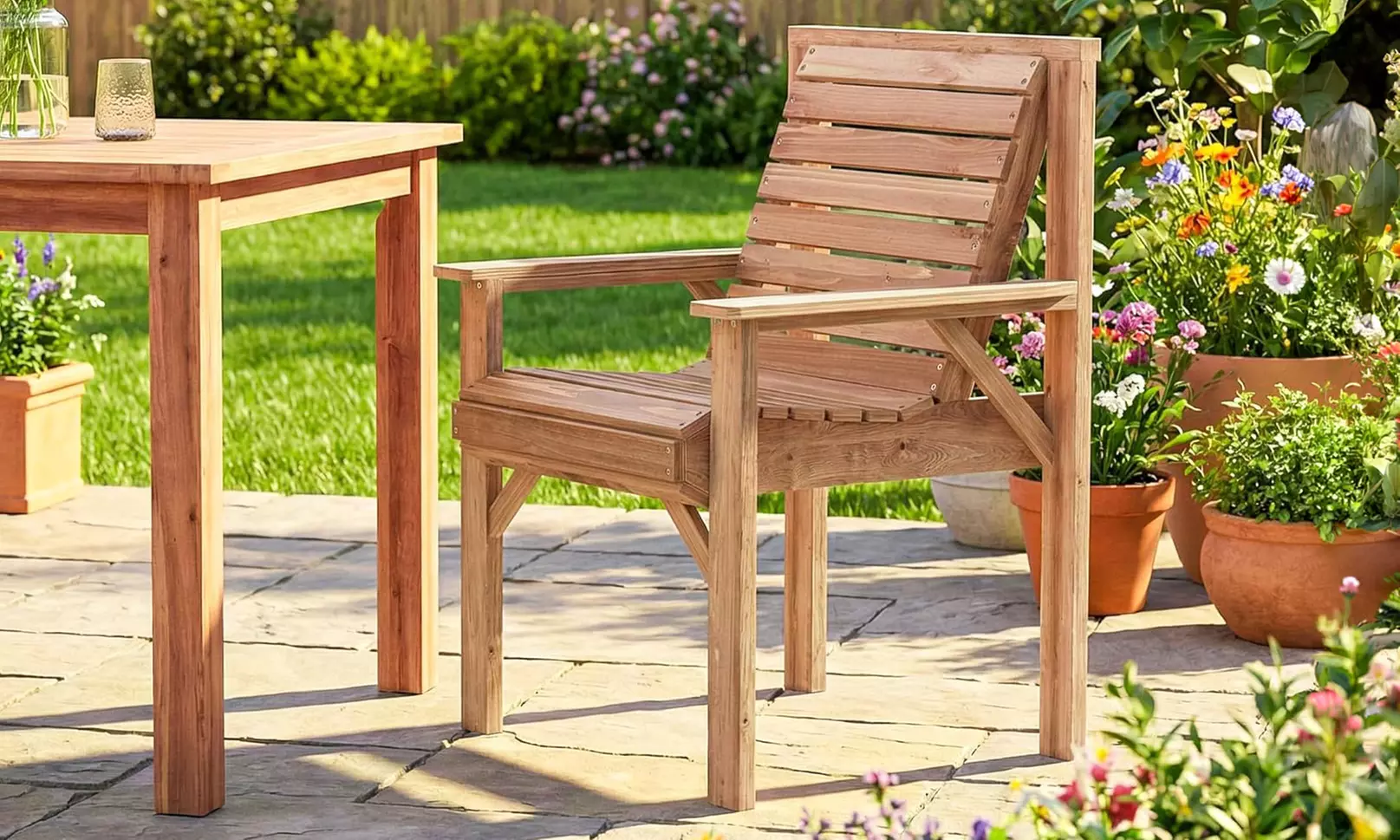 Outsunny Wooden Garden Chairs