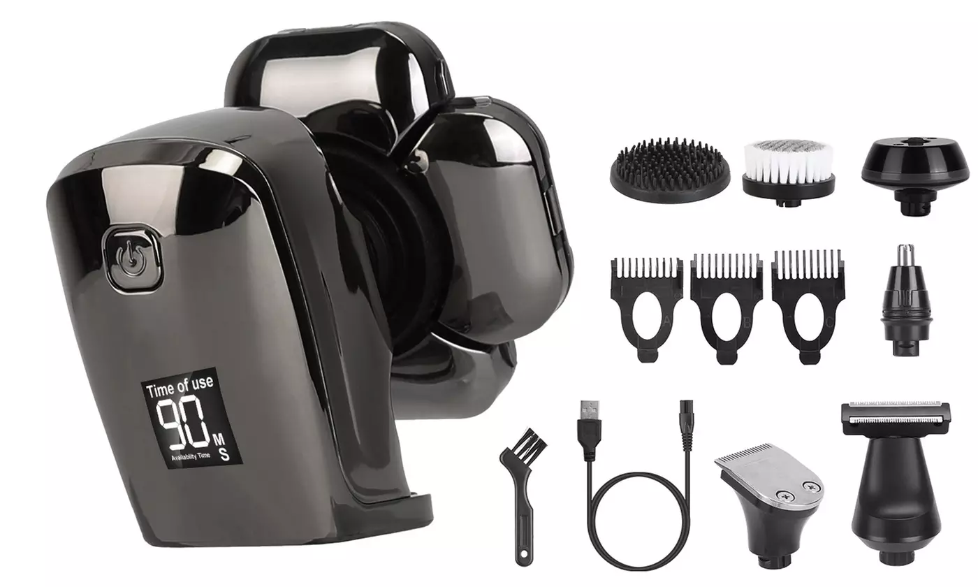 iMounTEK 6-in-1 9D Head Shaver for Men Cordless Wet Dry Razor with LED Display