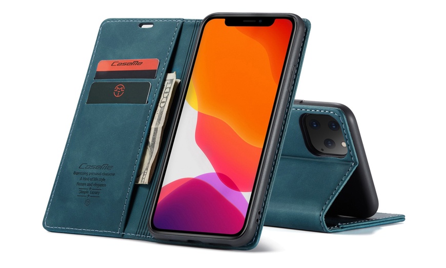 Image 12: CASE ME Flip Wallet Case With Card Solt For iPhone 11,11 Pro or 11 Pro Max
