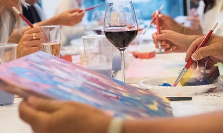 Wine & Paint Class for 1 Adult - Creatively Wild Art Studio - Brooklyn, NY