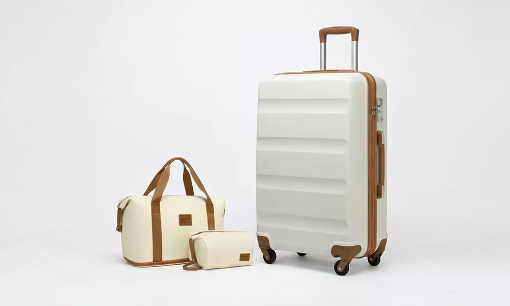 Monaco Hardshell Luggage with Travel Accessories Set - Durable ABS Suitcases with TSA Locks