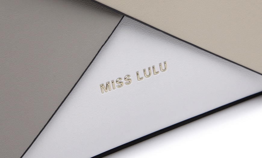 Image 9: Women PU Leather Classy Contrast Panel Shoulder Bag