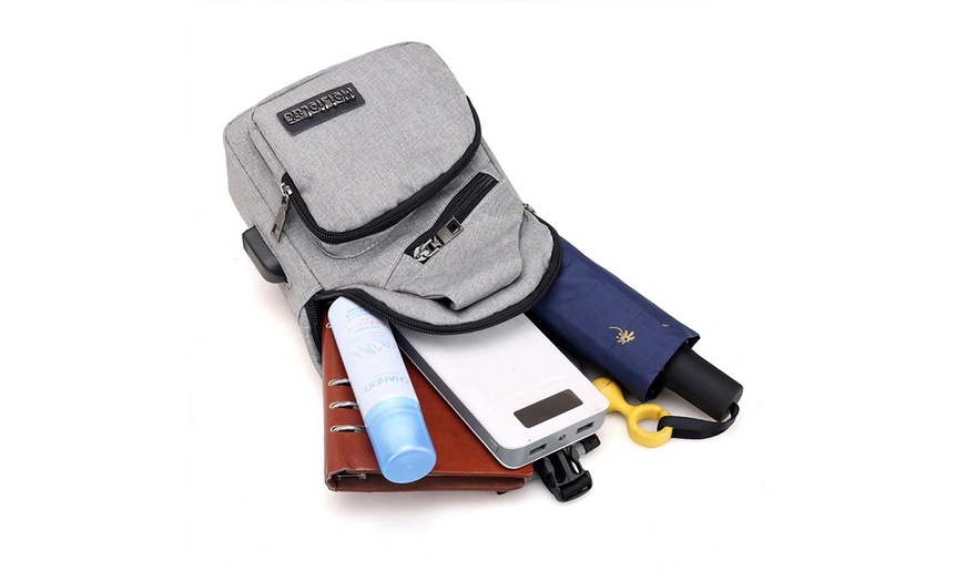 Image 7: Unisex Sling Bag Shoulder Chest Crossbody Bag Hiking Travel Backpack
