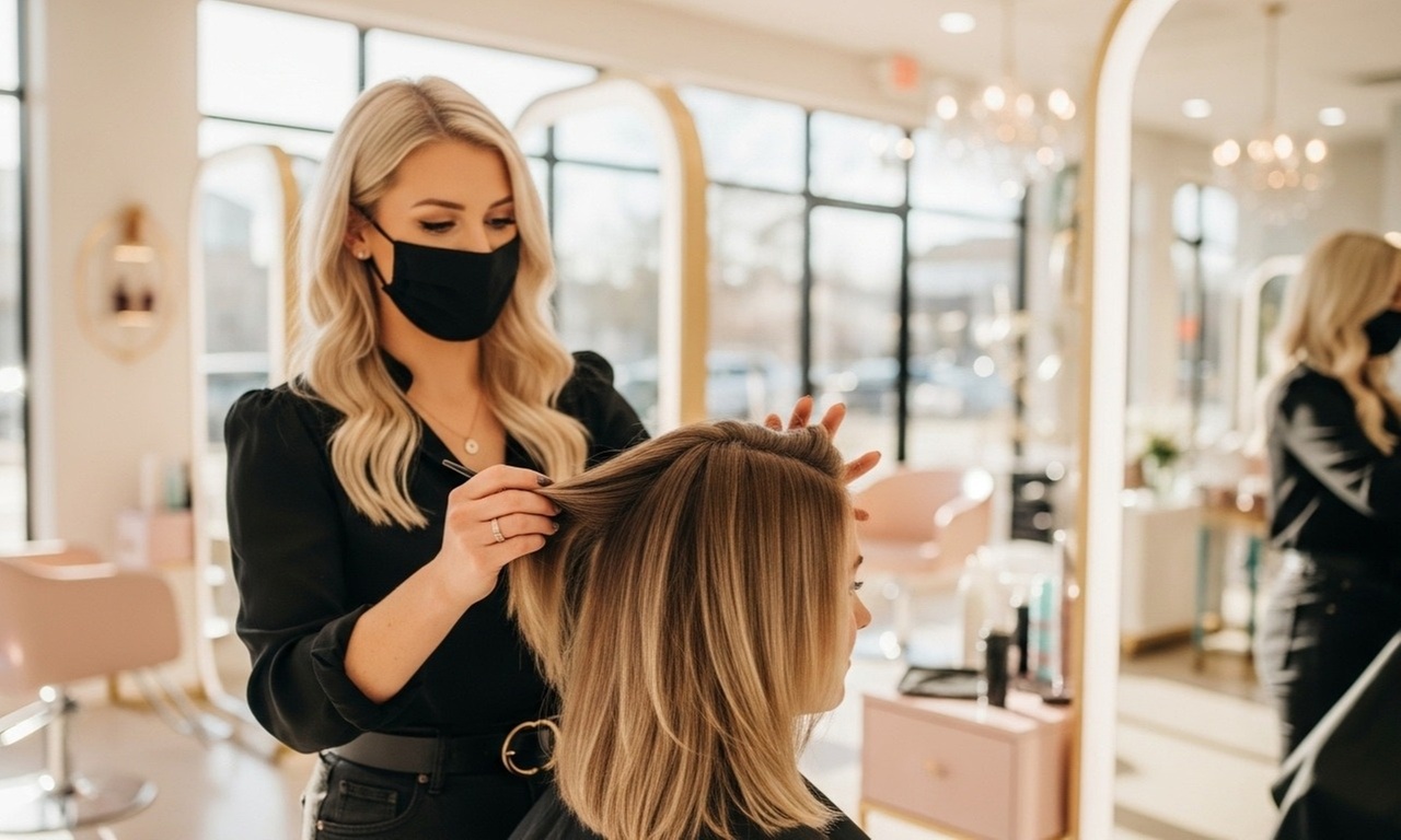 Haircut + Shampoo, Conditioner, Blowdry, Base Color Touch Up & More