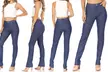 Women's Casual Comfy Slim Pocket Jeggings Jeans Pants with Button - Second Medium